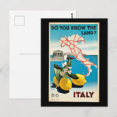 Vintage Poster, Italien, Postkarte (Vorne/Hinten)