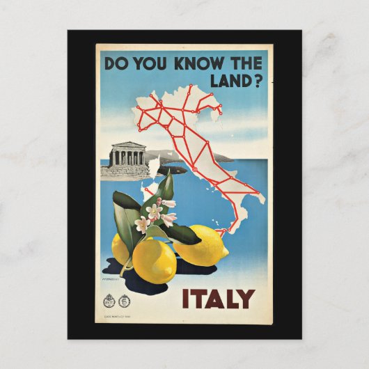 Vintage Poster, Italien, Postkarte (Vorderseite)