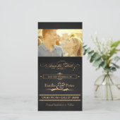 Vintage Poster Kohle & Gold Save the Date (Stehend Vorderseite)