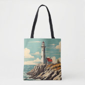 Vintage Poster Lighthouse Tasche (Vorderseite)