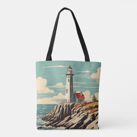 Vintage Poster Lighthouse Tasche (Rückseite)