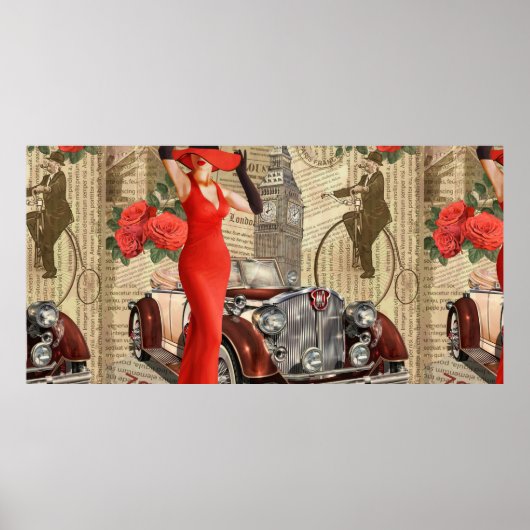 Vintage Poster London riss Zeitungshintergrund. (Vorne)