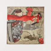 Vintage Poster London riss Zeitungshintergrund. Wandteppich (Vorderseite (Horizontal))