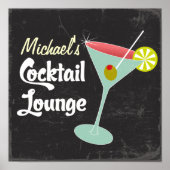 Vintage Poster, Martini Glass Cocktails Poster (Vorne)