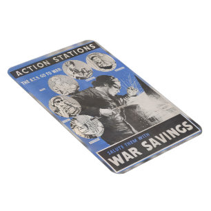 Vintage Poster. Neudruck des britischen Kriegspost Magnet