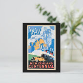 Vintage Poster - Neuseeland Centennial, Postkarte (Stehend Vorderseite)