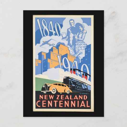 Vintage Poster - Neuseeland Centennial, Postkarte (Vorderseite)