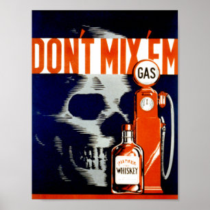 Vintage Poster - Nicht vermischen - Totenkopf - LE