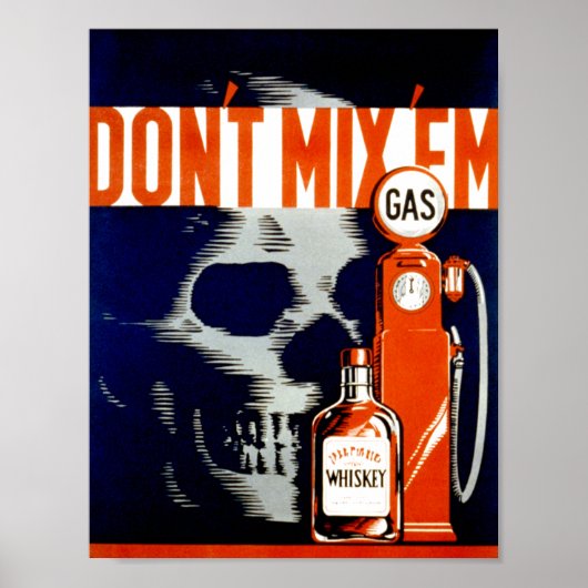Vintage Poster - Nicht vermischen - Totenkopf - LE (Vorne)