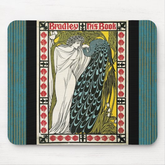 Vintage Poster:Pfau:Frau Mousepad (Vorne)