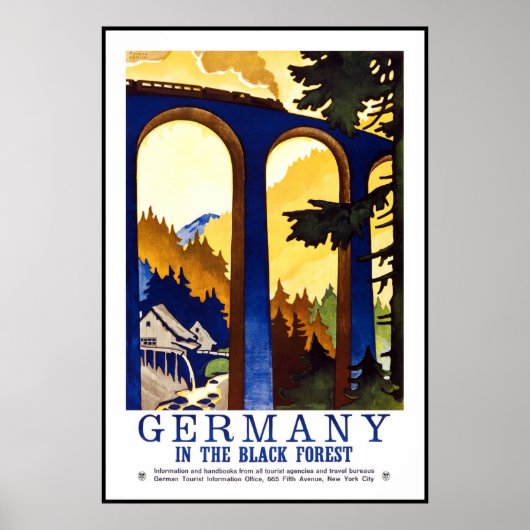 Vintage Poster Print Black Forest Deutschland (Vorne)