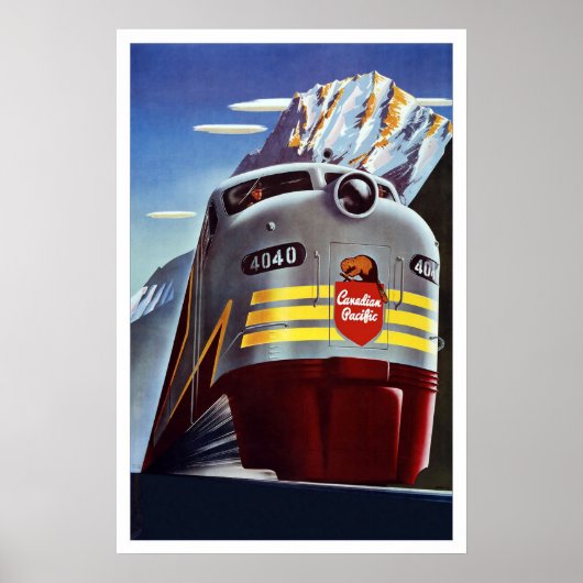 Vintage Poster Print Canada Train (Vorne)
