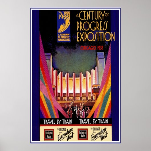 Vintage Poster Print Chicago Train (Vorne)