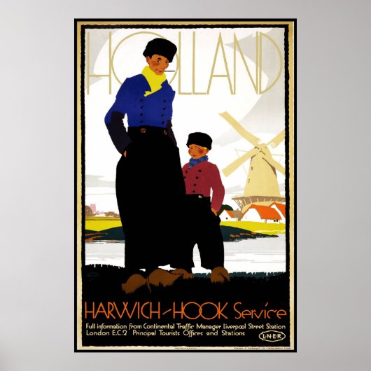 Vintage Poster Print Holland Windmill (Vorne)