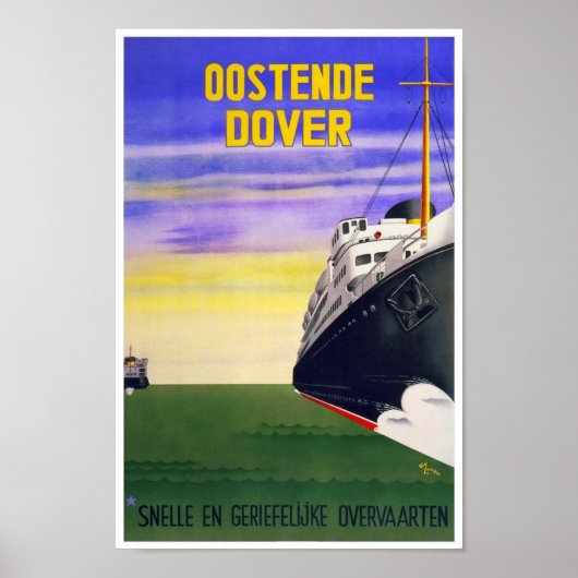 Vintage Poster Print Oostende Dover (Vorne)