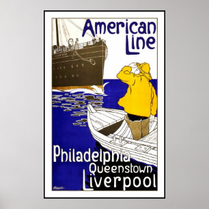 Vintage Poster Print Philadelphia Queenstown