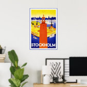 Vintage Poster Print Stockholm (Heimbüro)