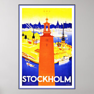 Vintage Poster Print Stockholm Große