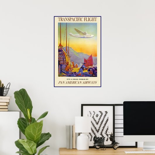 Vintage Poster Print Transpacific Flight Airways (Heimbüro)