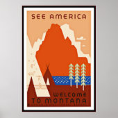 Vintage Poster Printwerbung Amercia Montana (Vorne)