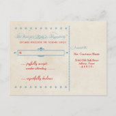 Vintage Poster Rot, Weiß und Blau UAWG Postkarte (Rückseite)