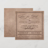 Vintage Poster Rustic Cocoa Save the Date (Vorne/Hinten)
