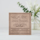 Vintage Poster Rustic Cocoa Save the Date (Stehend Vorderseite)