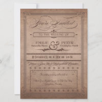 Vintage Poster Rustikale Kakao Hochzeit & Empfang