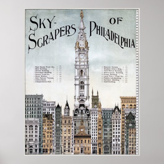 Vintage Poster - Sky Scrapers von Philadelphia (Vorne)