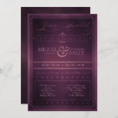 Vintage Poster Stil Lila Custom Einladung (Vorne/Hinten)