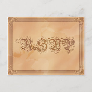 Vintage Poster Stil Sepia RSVP Postkarte
