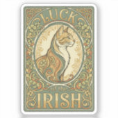 Vintage Poster Style Irish Cat Art Nouveau Sticker (Vorderseite)