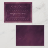 Vintage Poster Style Lila Hochzeitswebsite Begleitkarte (Vorne/Hinten)