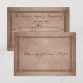 Vintage Poster Style Rustic Cocoa Hochzeit RSVP Karte (Vorne/Hinten)