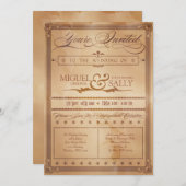 Vintage Poster Style Sepia DIY Hochzeit Einladung (Vorne/Hinten)