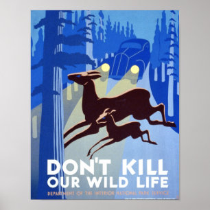 Vintage Poster - Töte nicht unsere Tierwelt
