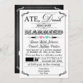 Vintage Poster und Chalkboard Hochzeit Einladung (Vorne/Hinten)