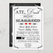 Vintage Poster und Chalkboard Hochzeit Einladung 5 (Vorne/Hinten)