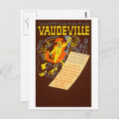 Vintage Poster Vaudeville Illustration Postkarte (Vorne/Hinten)