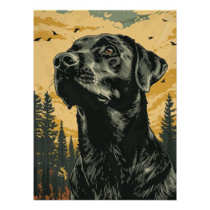 Vintage Poster von Black Labrador Retrievern