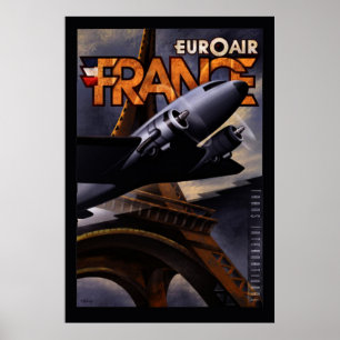 Vintage Poster von Euroair-Frankreich