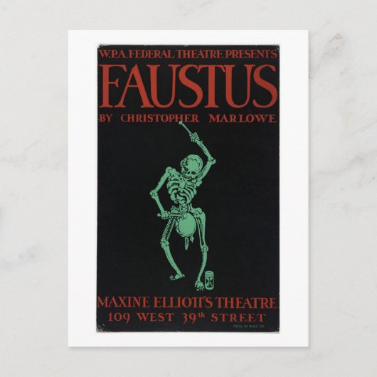 Vintage Poster von Marlowes Doktor Faustus Postkarte (Vorderseite)