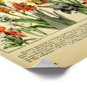 Vintage Poster Wilde Blume Buchseite (Ecke)