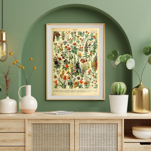 Vintage Poster Wilde Blume Buchseite