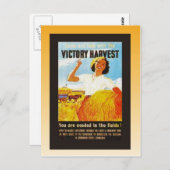 Vintage Poster, Zweiter Weltkrieg, Siegesernte Postkarte (Vorne/Hinten)