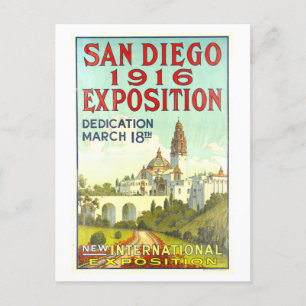 Vintage-Posterkarte der San Diego Exposition 1916 Postkarte