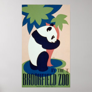 Vintage Posters, Brookfield Zoo Panda Bear WPA Poster