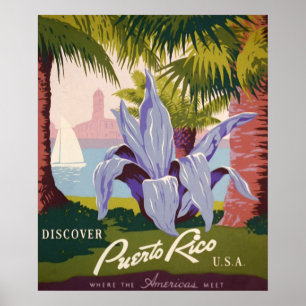 Vintage Posters, Entdecke Puerto Rico USA Poster