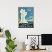 Vintage Posters, Yellowstone Nationalpark Geyser Poster (Heimbüro)