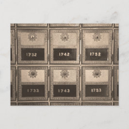 Vintage Postfächer mit Schlüsselschlösseln Postkarte